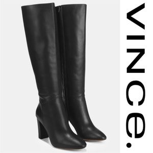Vince Black Leather High Boot